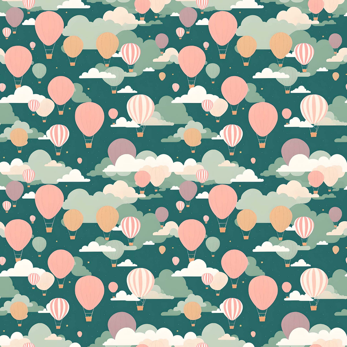 Hot Air Balloon Fabric by the Yard Fabric on Demand