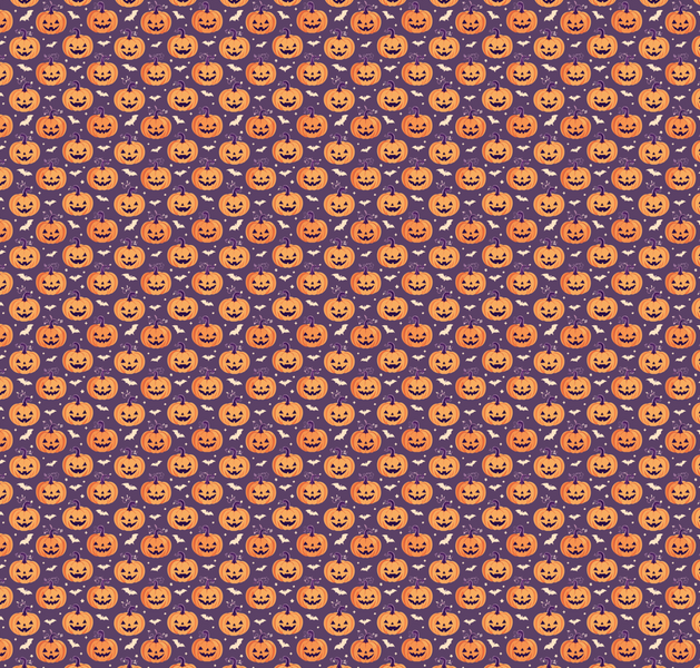 Seasonal Halloween Jack O'Lantern Printed Fabric by the Yard
