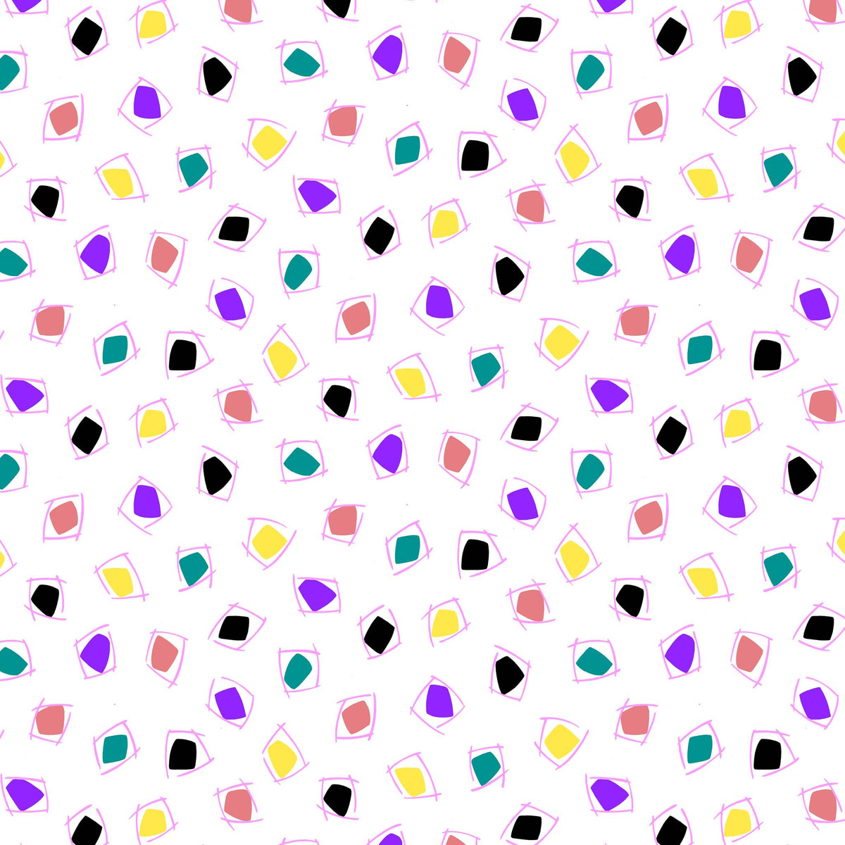 Bright Square Design Printed Fabric by the Yard | Fabric on Demand