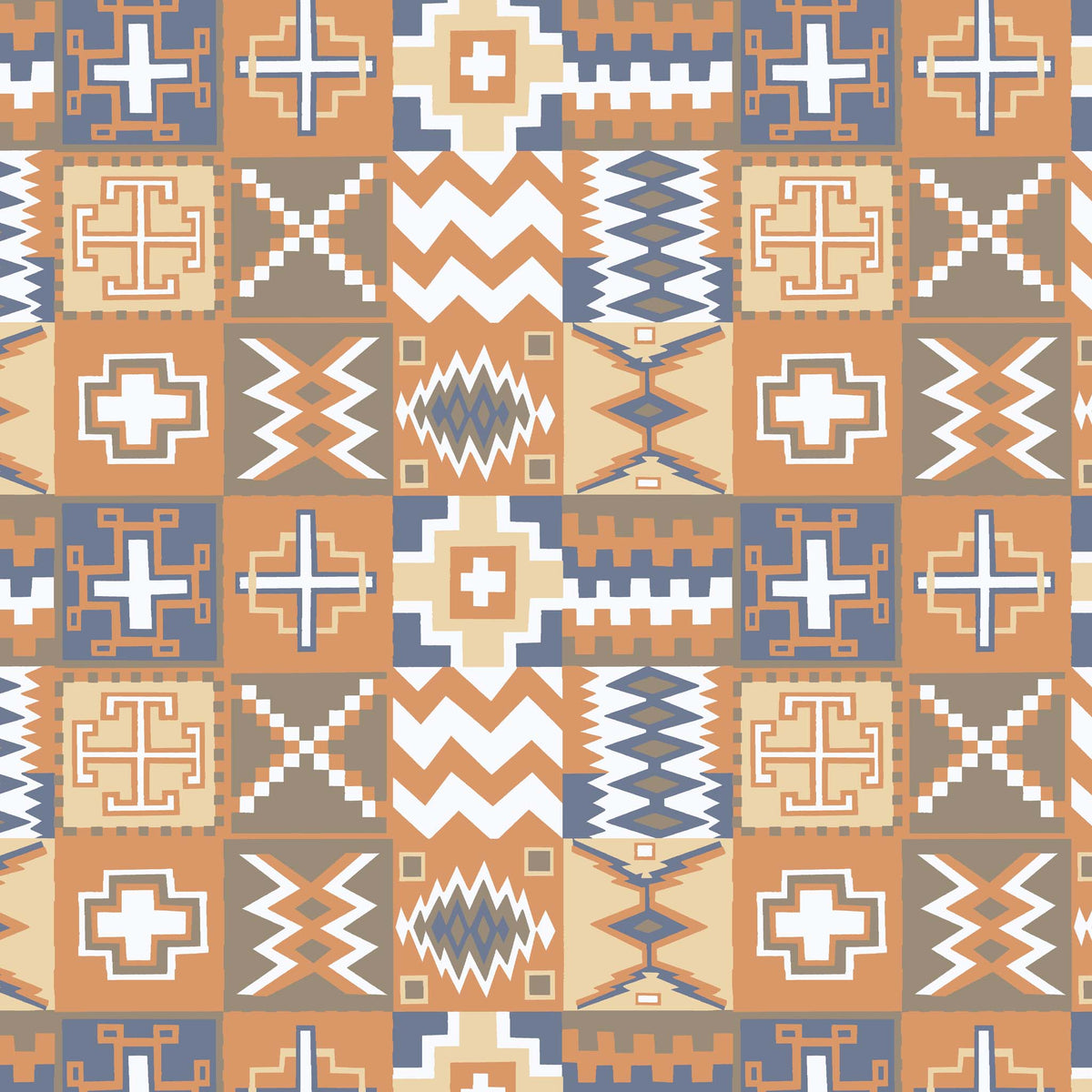 Patchwork Native Design Printed Fabric by the Yard | Fabric on Demand