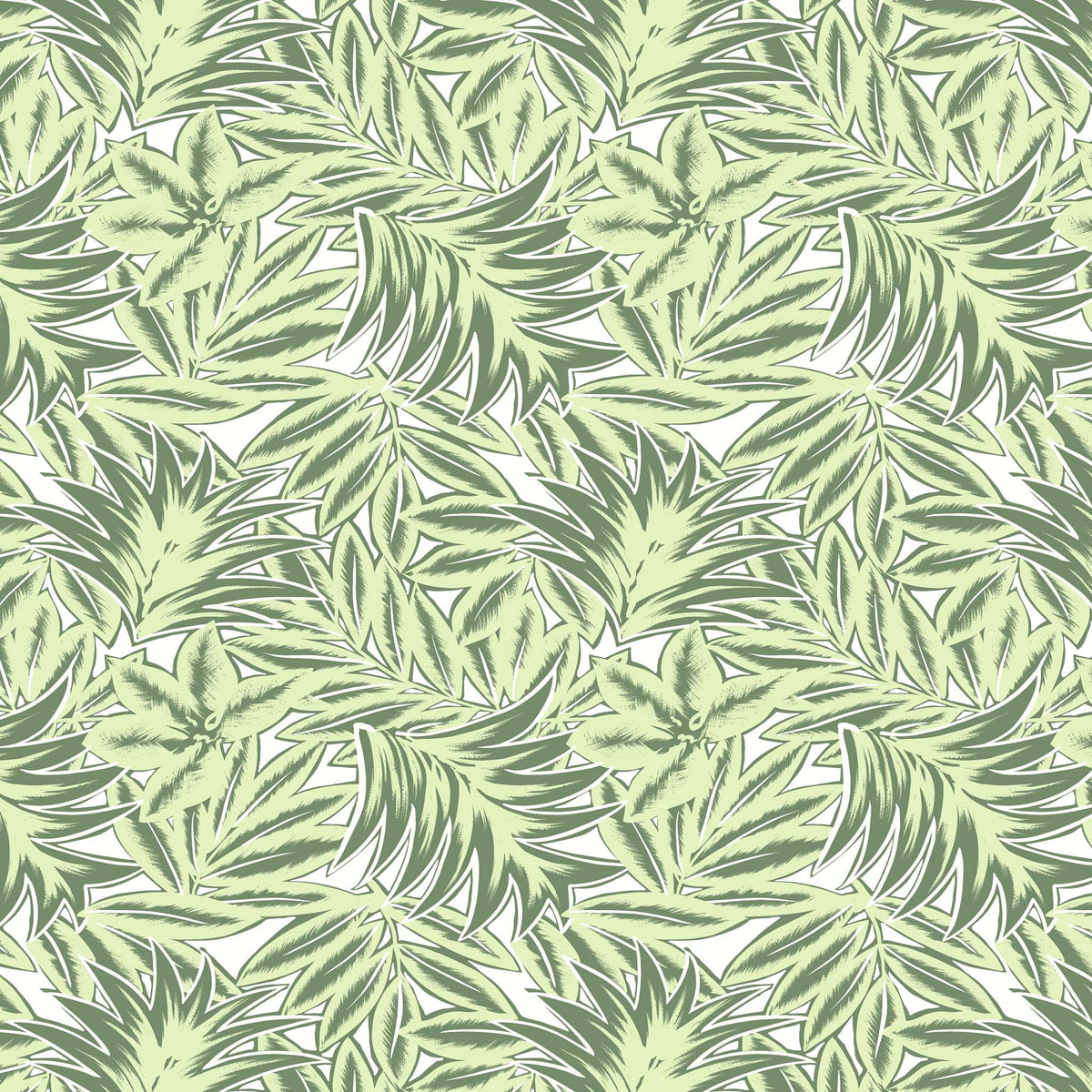 Lime Large Scale Palms Printed Fabric by the Yard | Fabric on Demand